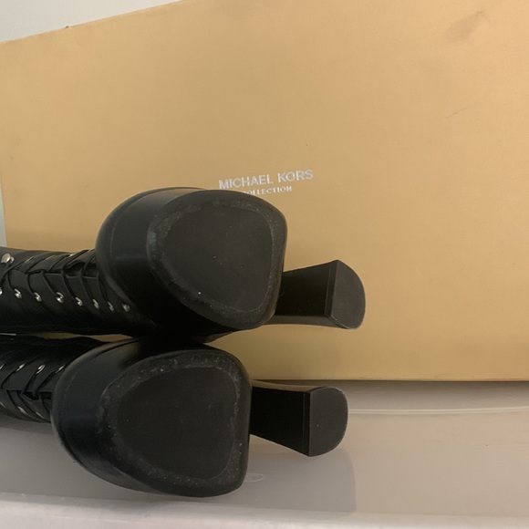 Michael Kors Collection Deandra Calf Leather Platform Boot - Picture 12 of 16